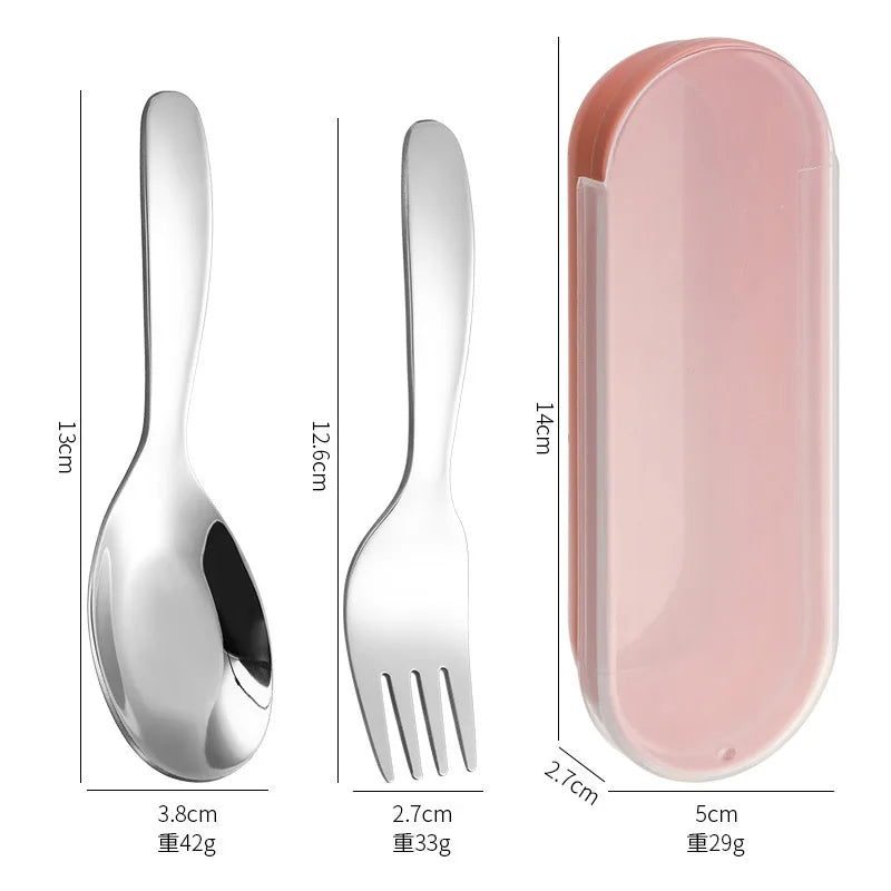 Stainless Steel Camping Cutlery Set – Portable Spoon & Fork Camping Cutlery Set Peaceful Pleasures Health and Wellness pink-1 Set
