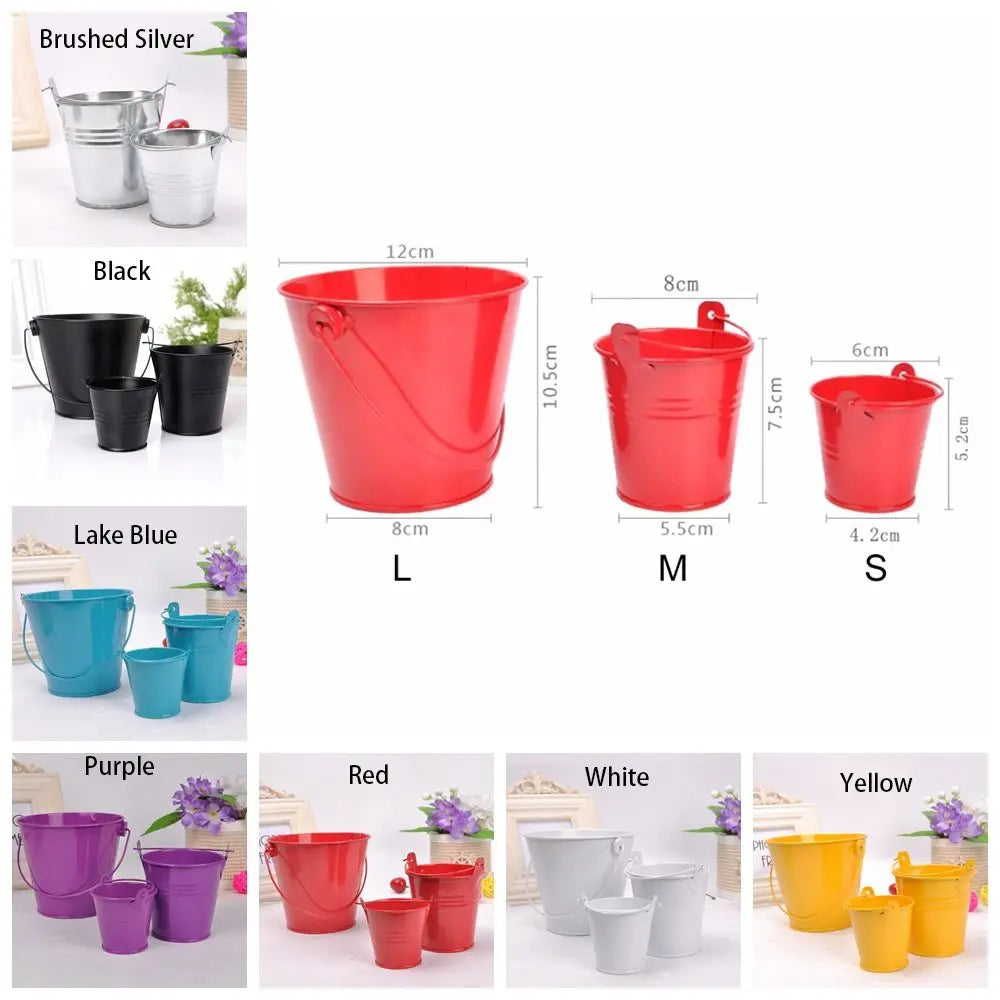 Vintage Tinplate Hook Flower Pot | Mini Pastoral Garden Planter