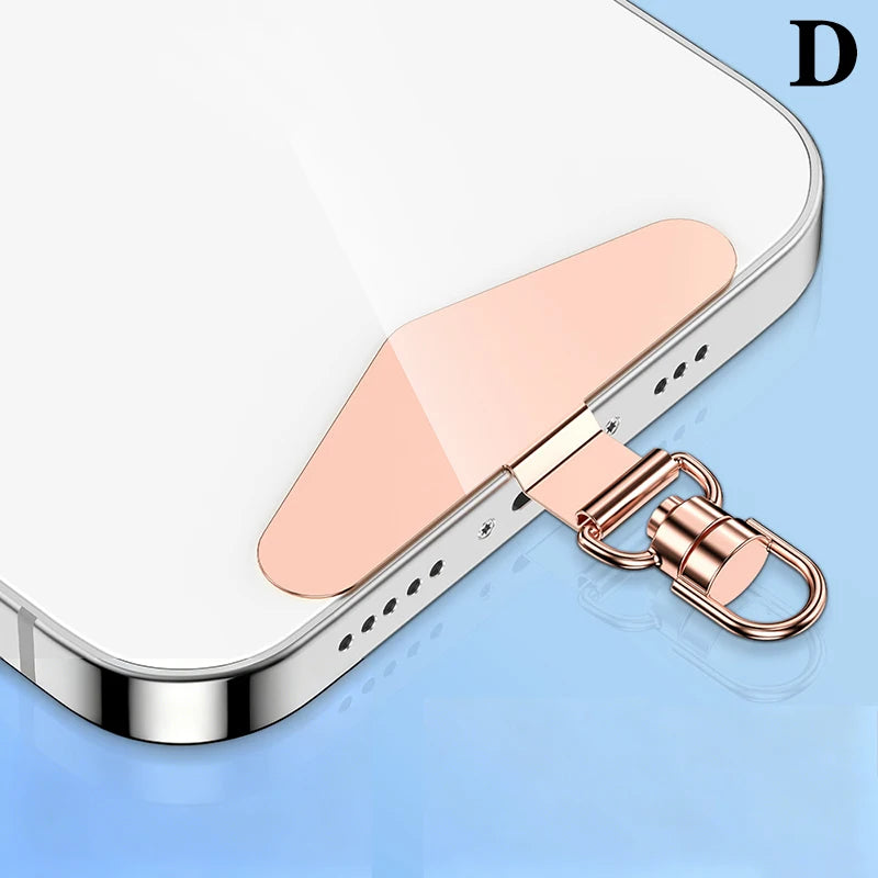 Steel Phone Lanyard Gasket Patch Anti-lost Anti Fall Mobile Phone Rope Card Metal Clip Strap Hang Cord Tab Accessories Peaceful Pleasures Health and Wellness D Rose Gold