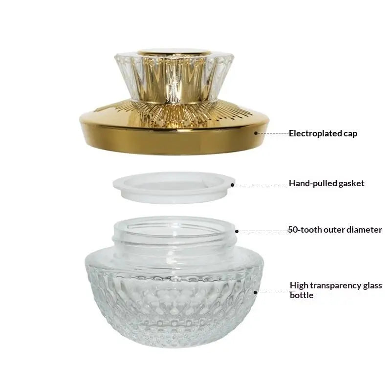 1pcs Luxury 50g Glass Face Cream Jar With Lid Cosmetic Jar Container For Cream Lotion Jars Travel Lotion Bottle Peaceful Pleasures Health and Wellness