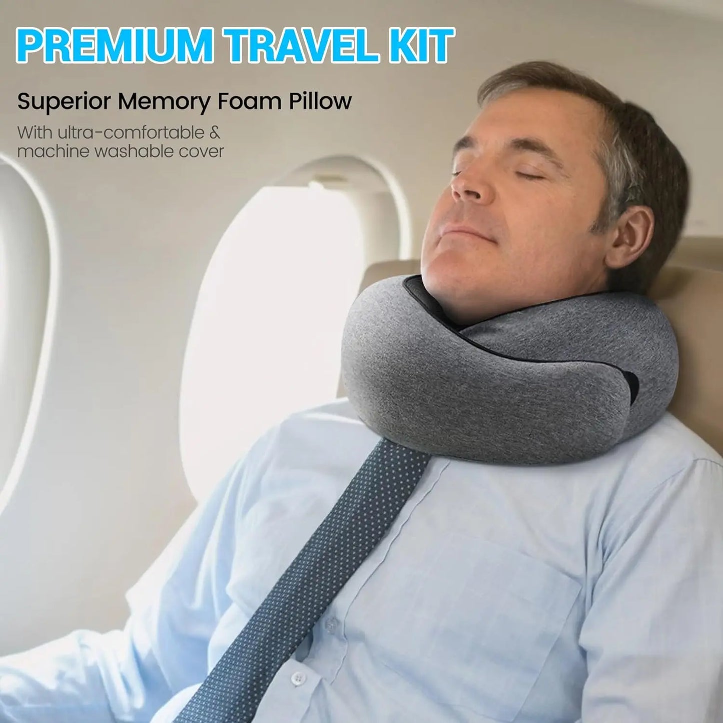 Memory Foam U-Shape Travel Neck Pillow | Portable & Adjustable