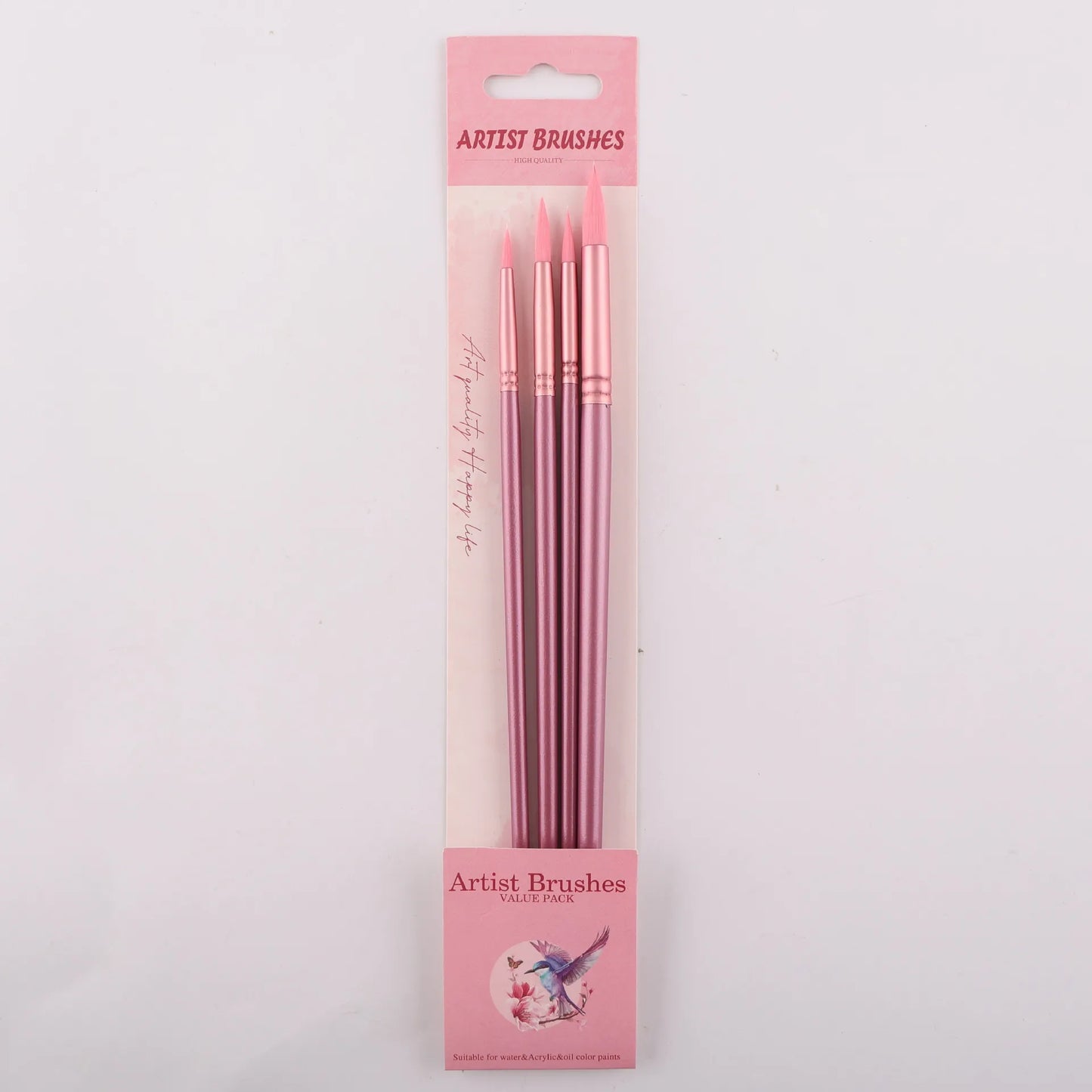 Bview Art 4 Professional Watercolor Brush Macaron Colors Nylon Hair