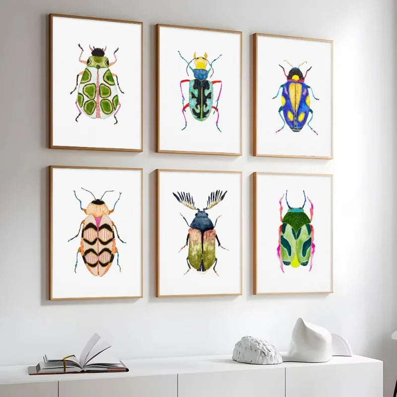Watercolor Insect Canvas Print | Nursery & Kids Room Wall Art