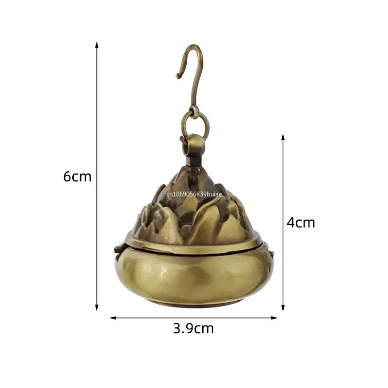 Lotus Flower Incense Burner Retro Hollow Out Zinc Alloy Hanging Lotus Burners Blessing Nasturtium Holder Home Office Decor Peaceful Pleasures Health and Wellness