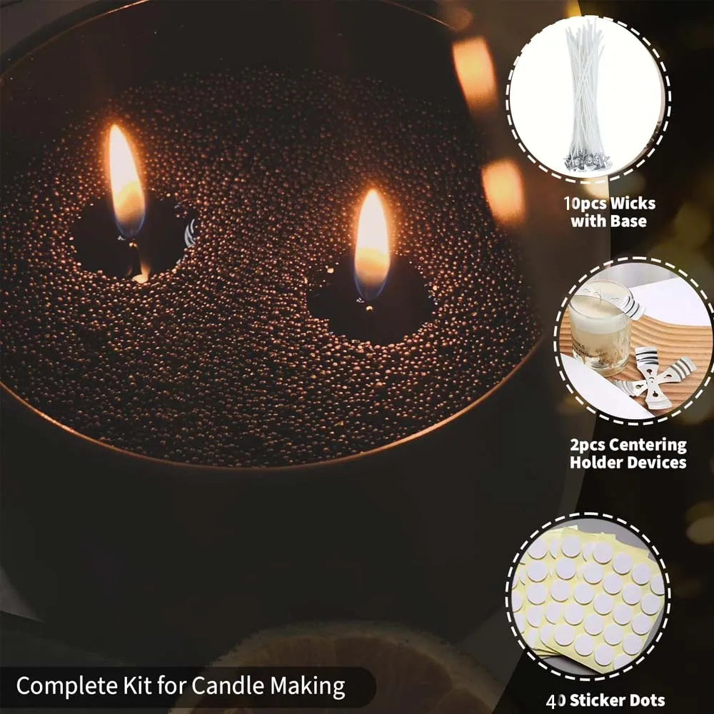 Black Sand Beaded Wax Candle Making Kit – 200g DIY Pearl Wax