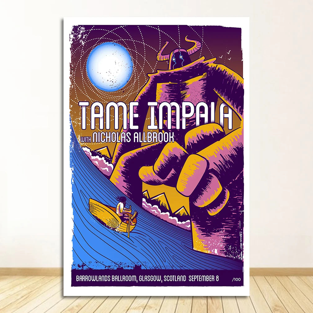And Prints Rock Music Band Tour Art Canvas Painting Wall Pictures For Living Room Home Decor New Tame Impala Psychedelic Poster Peaceful Pleasures Health and Wellness