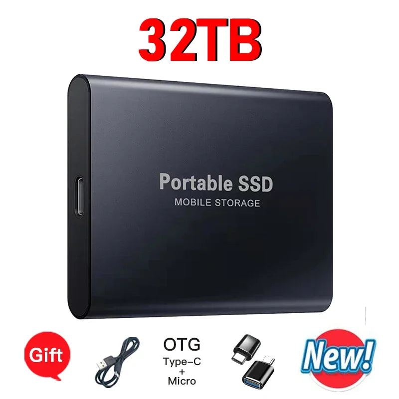 Portable External SSD 4TB USB 3.2 Type-C High-Speed Storage