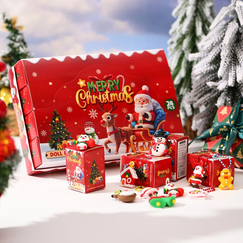 For Christmas Ornaments Advents Calendar 24pcs Xmas Tree Small Present Boxes Hanging Decorations Ornaments Christmas Gifts Peaceful Pleasures Health and Wellness