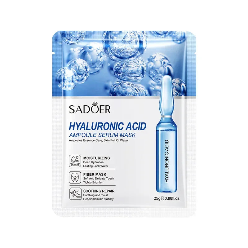 10pcs SAODER Hyaluronic Acid Facial Masks Face skincare Firming Hydrating Moisturizing Face Mask Facial Skin Care Products Peaceful Pleasures Health and Wellness