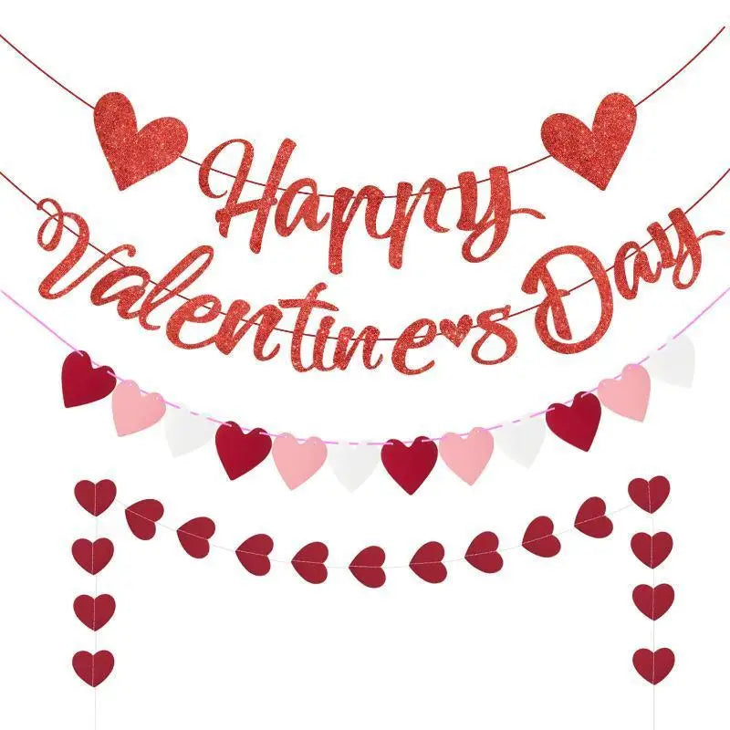 Valentine's Day Heart-shaped Pull-up Banners Decorations Wedding
