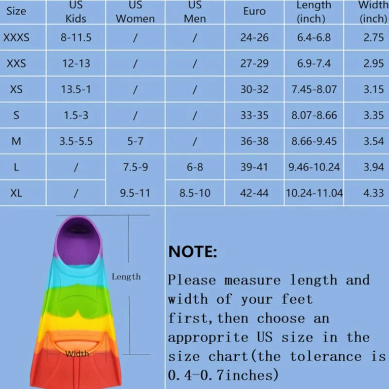 Silicone Swim Fins for Kids & Adults | Training & Diving