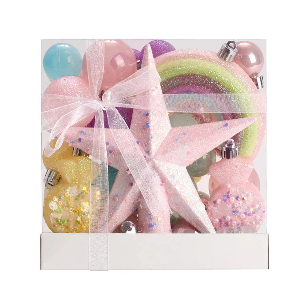 40-Piece Macaron Pastel Christmas Ball Ornaments | Holiday Decor