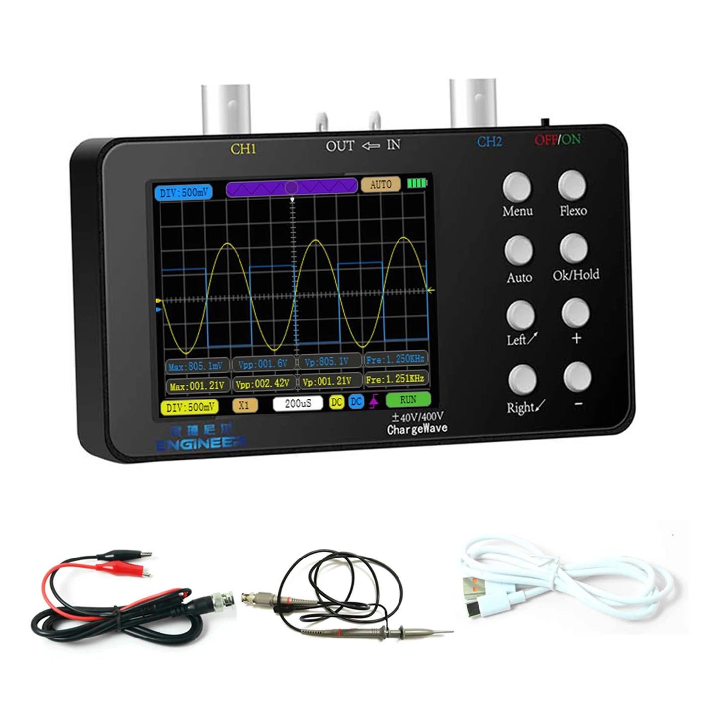 Digital Oscilloscope Dual-channel 50M Sampling Rate 10M Analogue