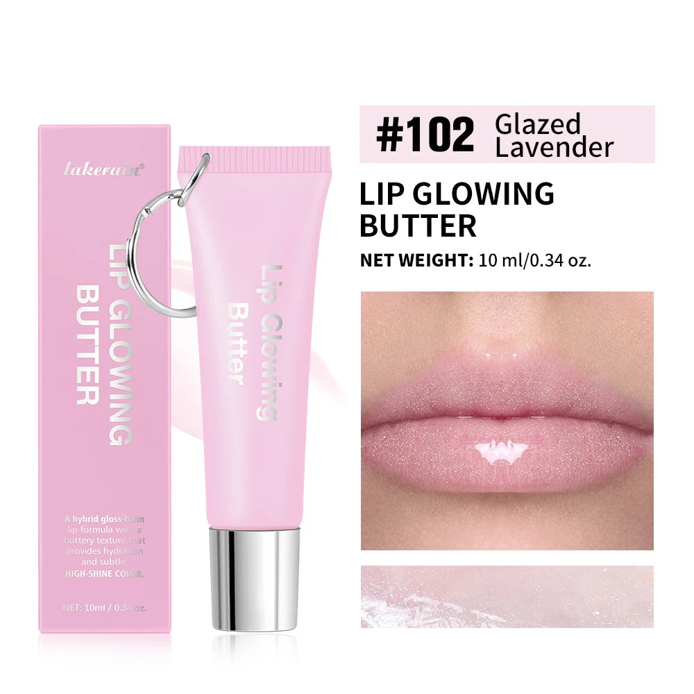 Lips Glosses Keychain 2in1 Design Long Lasting Moisturizing Pink Nourish Lipstick Glowing Butter Makeup Care Shine Cosmetics Peaceful Pleasures Health and Wellness 2Glazed Lavender