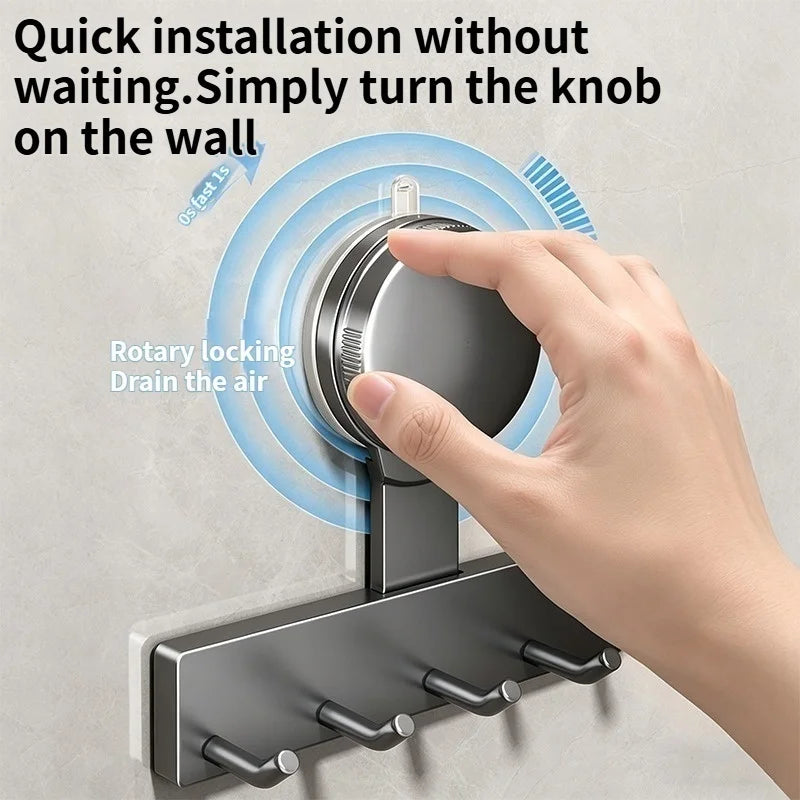 No-Drill Suction Cup Hook Set | 5-Hook Door & Cabinet Rack