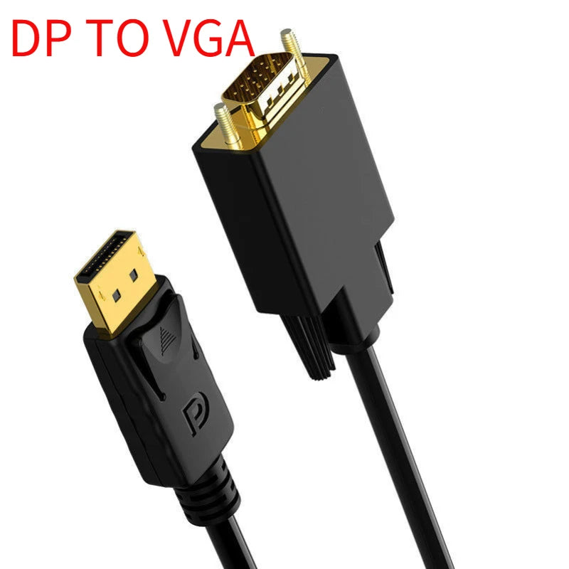 DisplayPort to VGA Cable DisplayPort to VGA Adapter Conversion HD Video Cable For TV Monitor Laptop Computer Projector 1080P Peaceful Pleasures Health and Wellness DP to VGA 1.8m