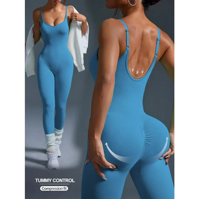 Women's Seamless Yoga Jumpsuit | Tummy Control & Butt Lifting Yoga Jumpsuit Peaceful Pleasures Health and Wellness