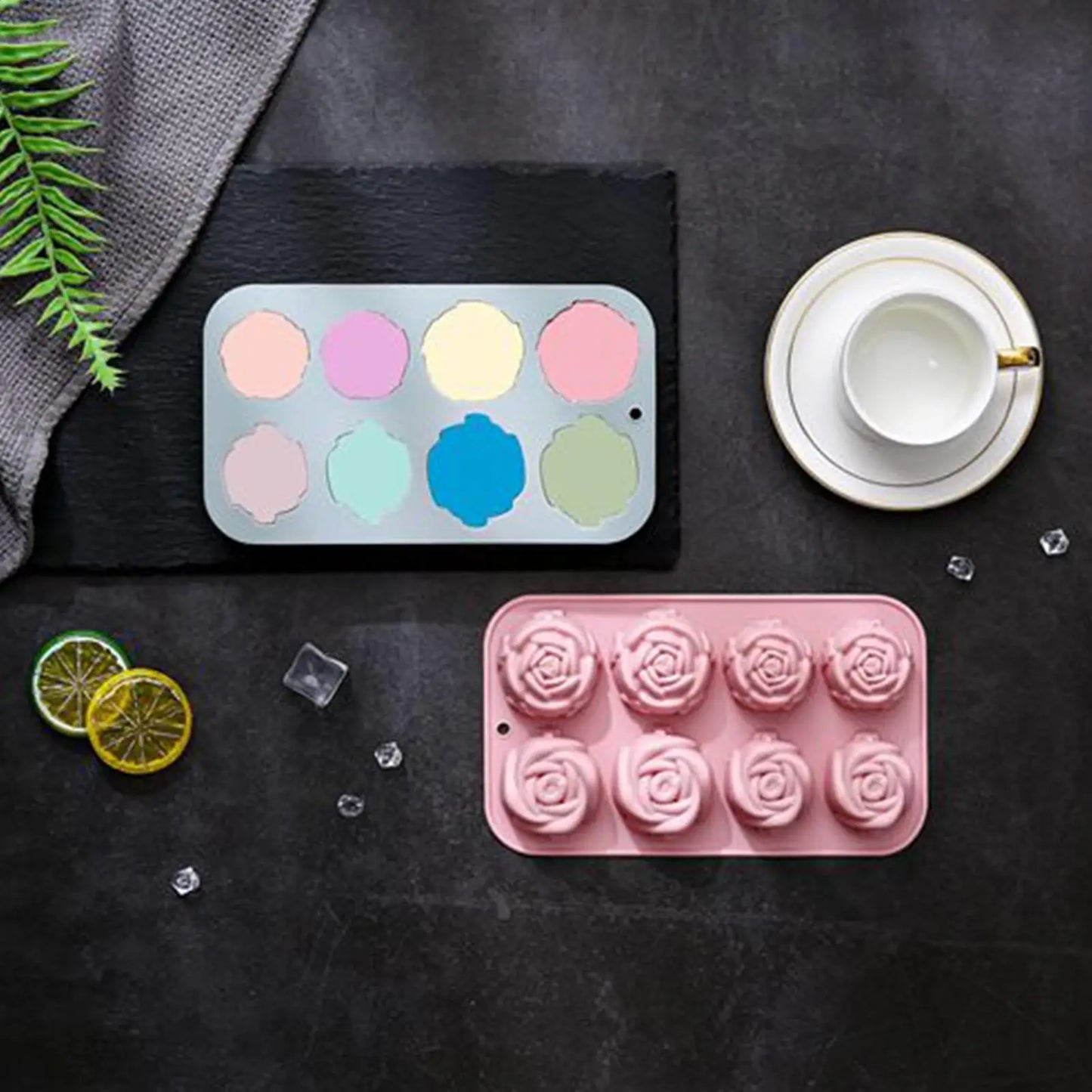 8-Cavity Silicone Rose Cake Mold – Nonstick Reusable Baking Pan