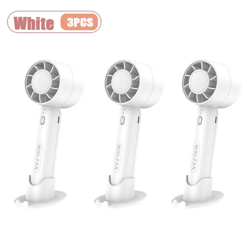 Mini USB Rechargeable Handheld Fan – 3 Speed Portable Desk Fan