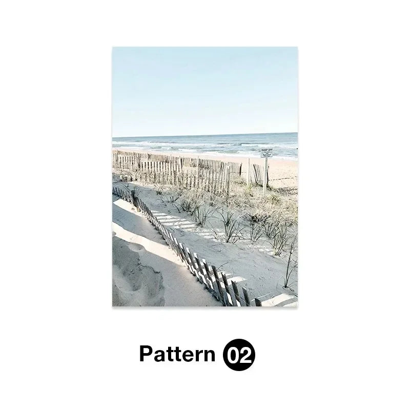 Tropical Ocean Beach Shell Canvas Wall Art | Unframed Print