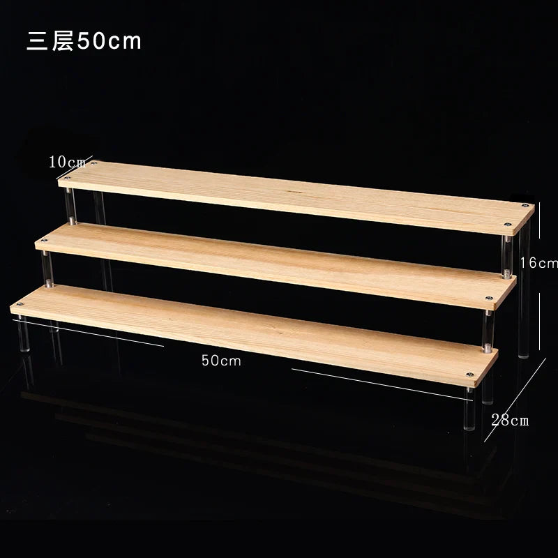 Wooden Multi-Layer Step Display Stand for Figures & Blind Box