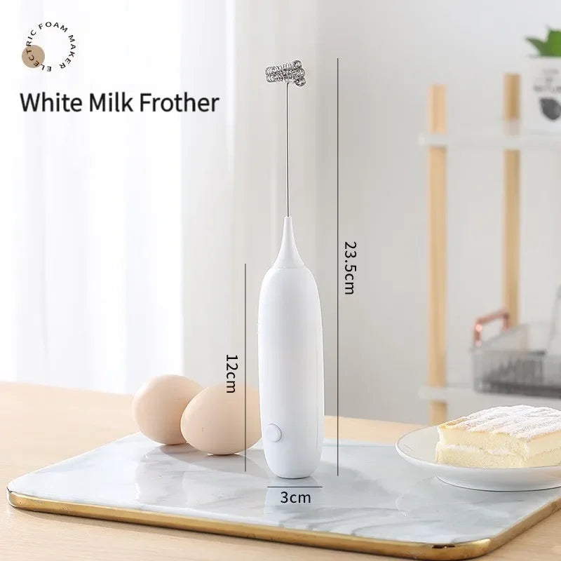 1PC Battery Model Handheld Egg Beater Froth Mixer Kitchen Automatic Coffee Milk Foaming Mixer Kitchen Whisk Tools Peaceful Pleasures Health and Wellness