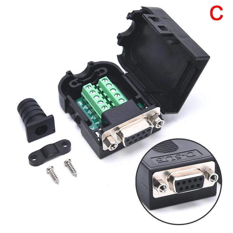New DB9 Connector RS232 Male Female 9 Pin RS485 Breakout Terminals COM Connectors Peaceful Pleasures Health and Wellness C