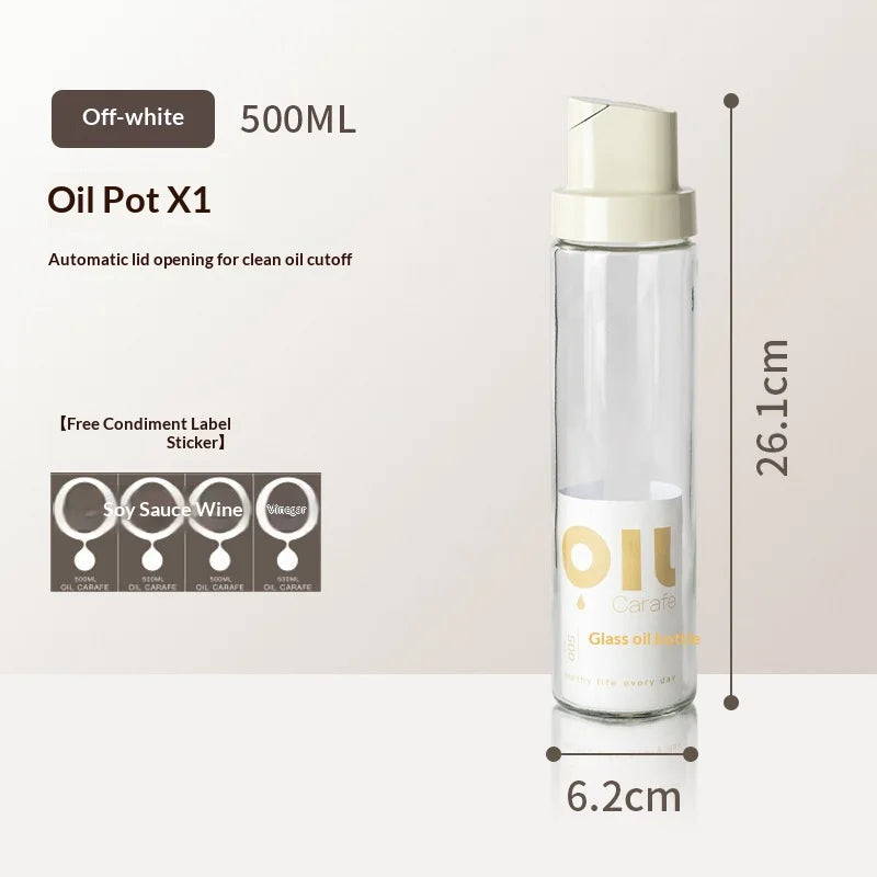 New Household Kitchen Soybean Vinegar Spice Bottle Set Glass Leakproof Aroma Spice Wine Dedicated Non-Hanging Oil Jar Peaceful Pleasures Health and Wellness