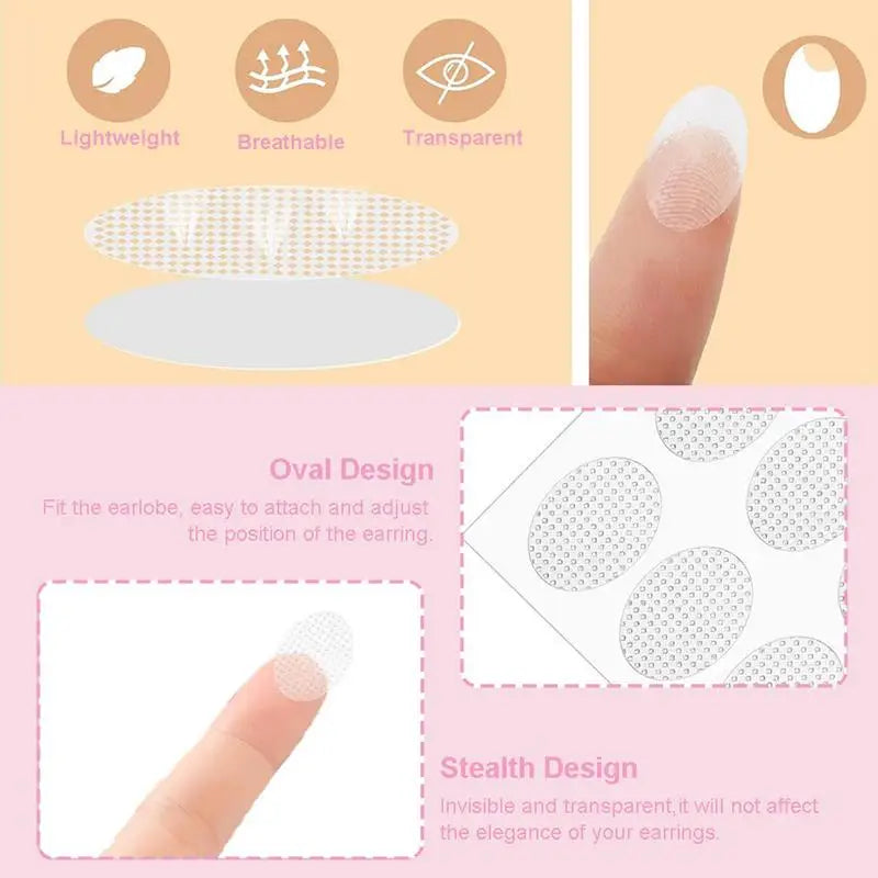 Clear Earring Support Patches – Invisible Earlobe Protectors 100/200pc