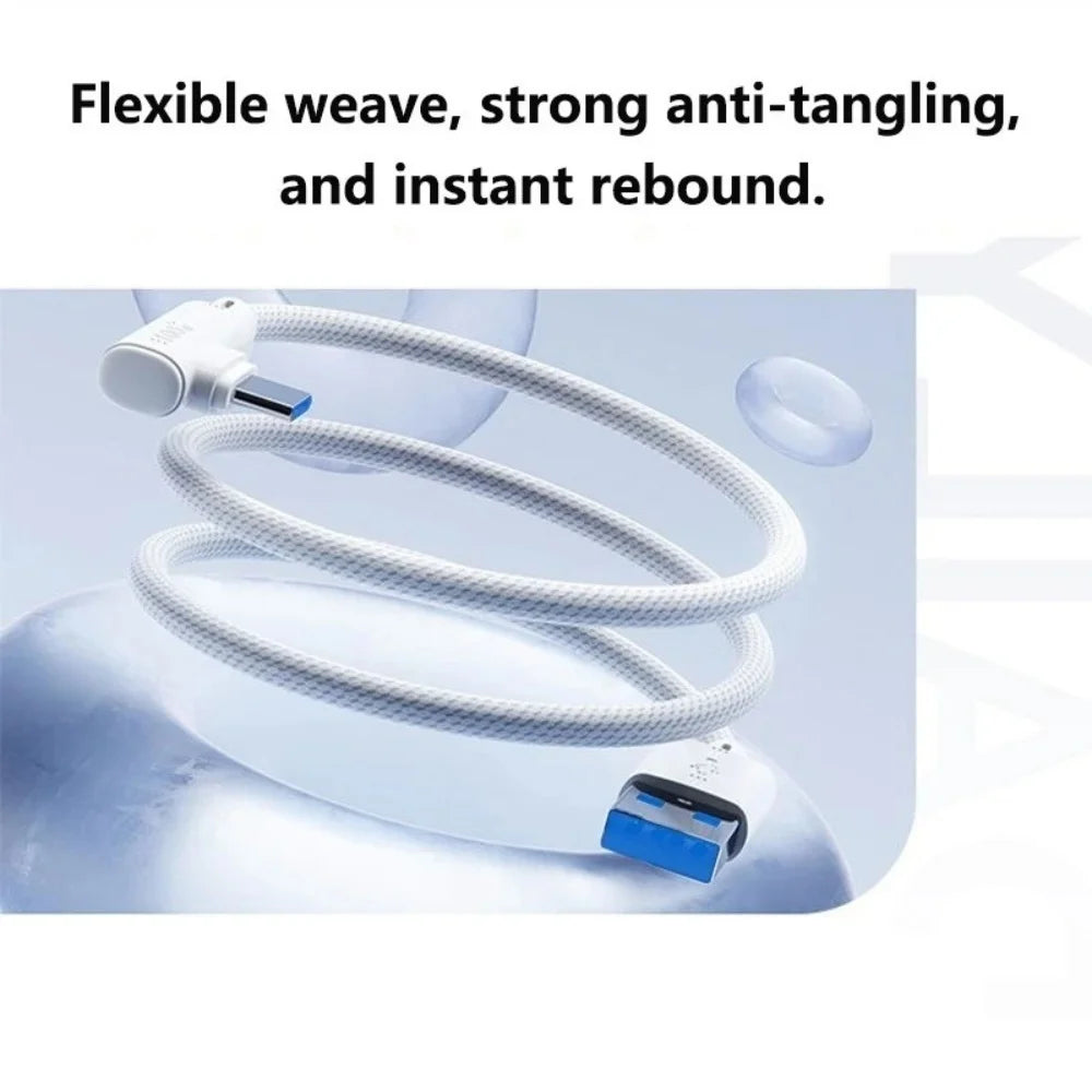 240W USB-C 90° Fast Charging Cable 10A Nylon Braided 1M–3M