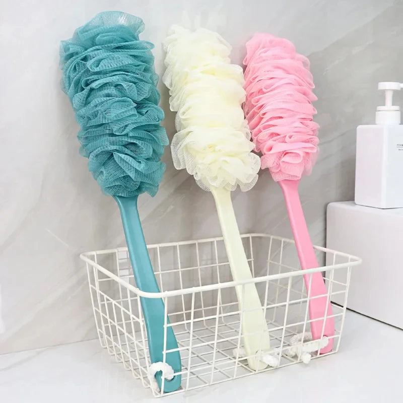 Long Handle Back Brush Body Scrubbers Shower Hanging Body Brush Sponges Soft Mesh Bath Shower Brushes Bath Accessories for Adult Peaceful Pleasures Health and Wellness