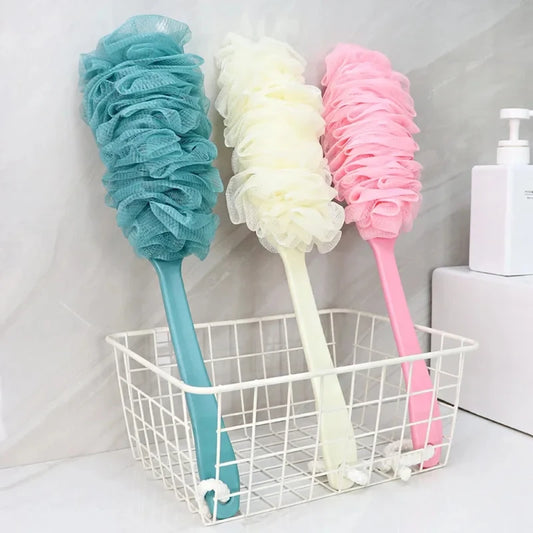 Long Handle Back Brush Body Scrubbers Shower Hanging Body Brush Sponges Soft Mesh Bath Shower Brushes Bath Accessories for Adult Peaceful Pleasures Health and Wellness