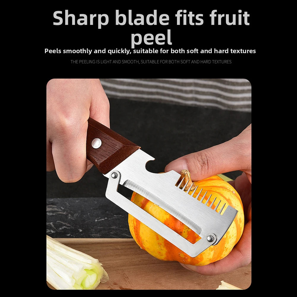 Household Multifunctional Kitchen Knife,Squid Cutting Tool,Bottle Opener,Scallion Sharp Peeling Knife Versatile Kitchen Tool Peaceful Pleasures Health and Wellness