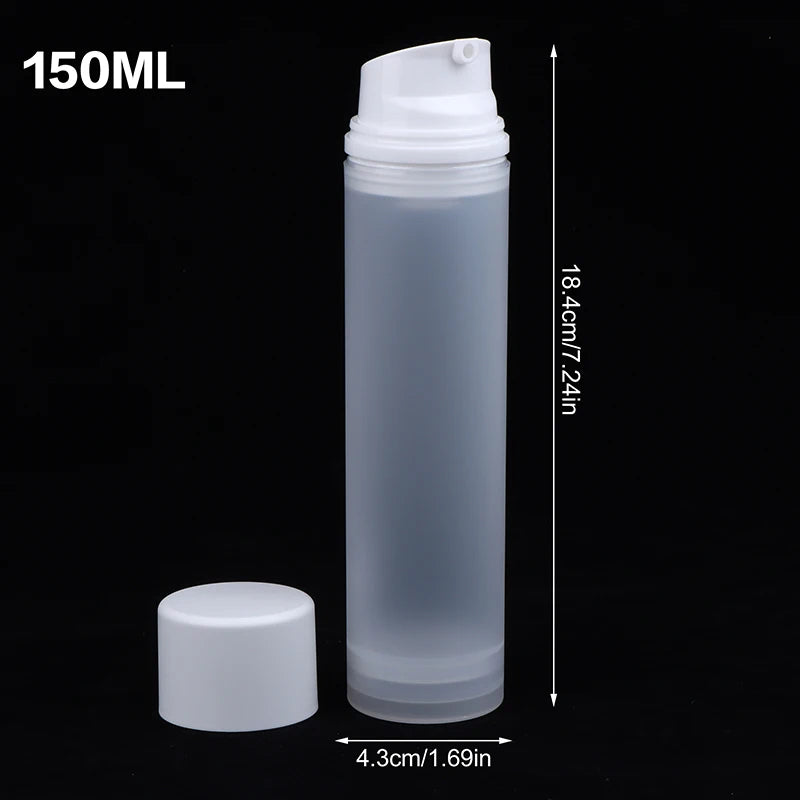 Frosted Refillable Travel Pump Bottle | Airless Lotion Dispenser
