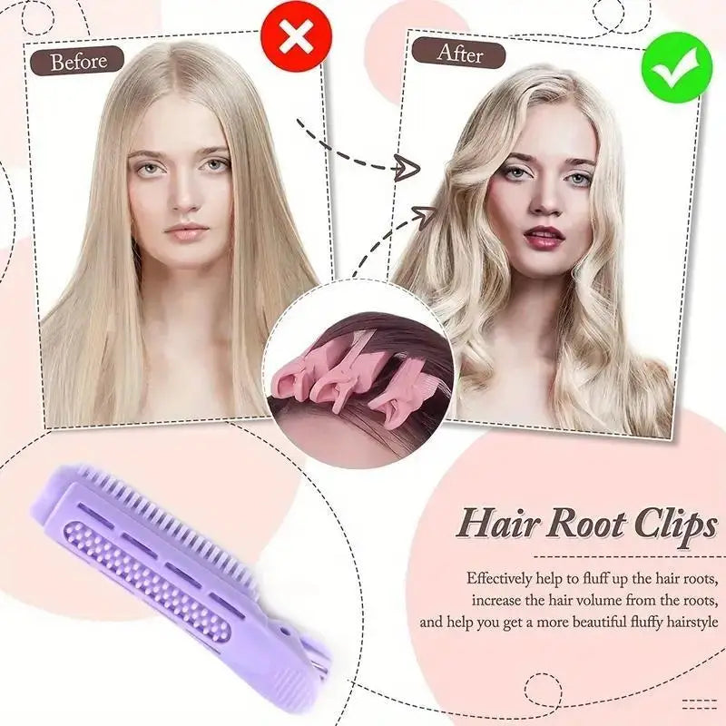 8 PCS Hair Root Fluffy Clip Bangs Curling Clip Styling Clip Hair Bar Seamless Hair Styling Fluffy Styling Clip Peaceful Pleasures Health and Wellness