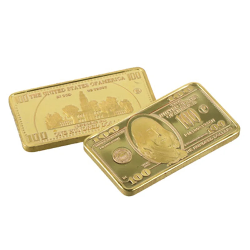 USA $100 Gold-Plated Novelty Coin Bar | Collectible Gift