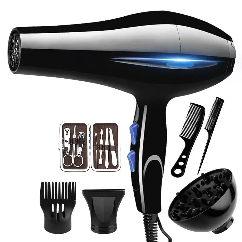 Hair Dryer 2200W Professional Powerful Hair Dryer Fast Heating Hot And Cold Adjustment Ionic Air Blow Dryer with Air Collecting Peaceful Pleasures Health and Wellness