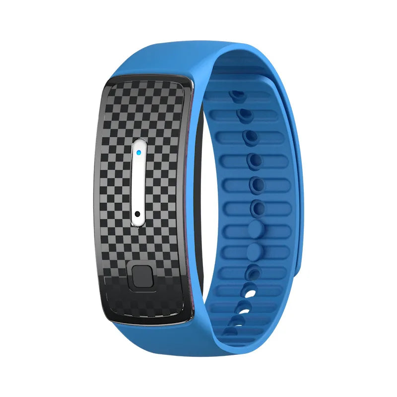Ultrasonic Anti-Insect Bracelet Adjustable Silicone Belt Waterproof Design Essential for Outdoor Camping Peaceful Pleasures Health and Wellness Blue