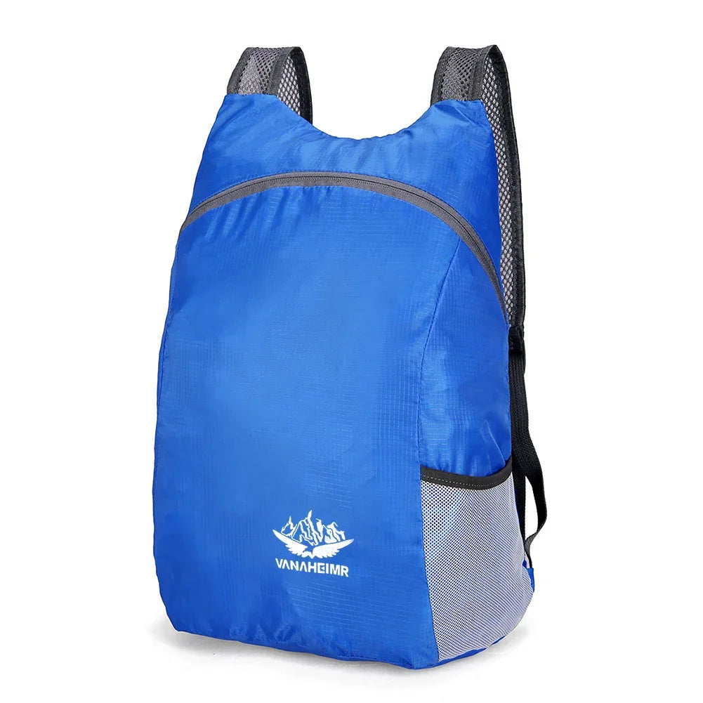 Foldable Waterproof Hiking Backpack – Lightweight Daypack Peaceful Pleasures Health and Wellness Blue spain