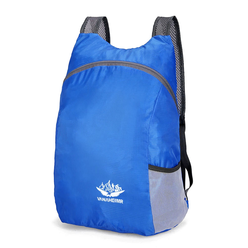 Foldable Waterproof Hiking Daypack – Lightweight Travel Bag Peaceful Pleasures Health and Wellness Blue spain