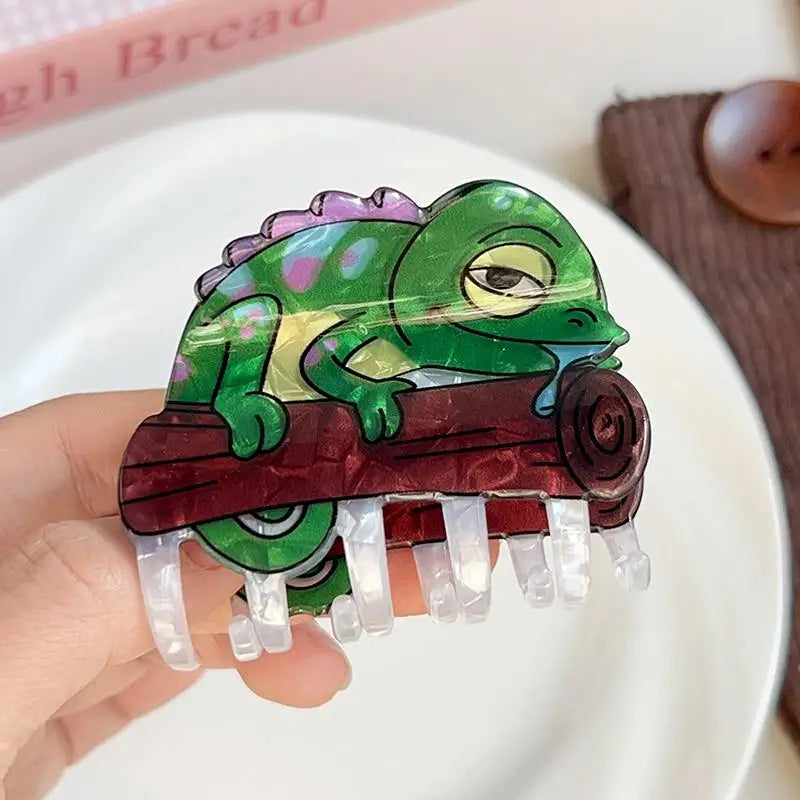 Adorable Animal Hair Claw Clips – Mammoth, Cat & Chameleon