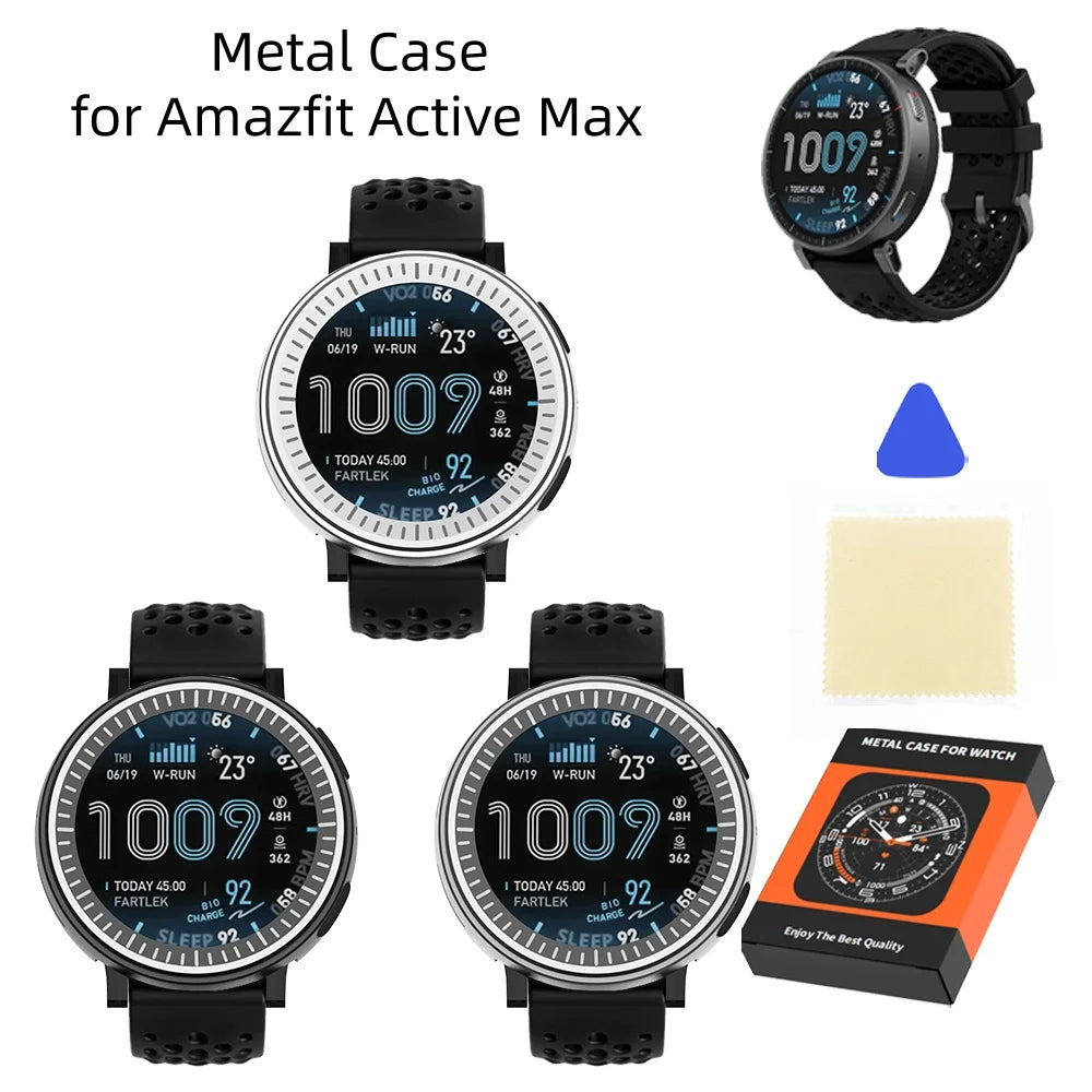 Metal Protective Case For Amazfit Active Max Smartwatch Shock-Resistant Compact And Minimalist Protective Case Peaceful Pleasures Health and Wellness
