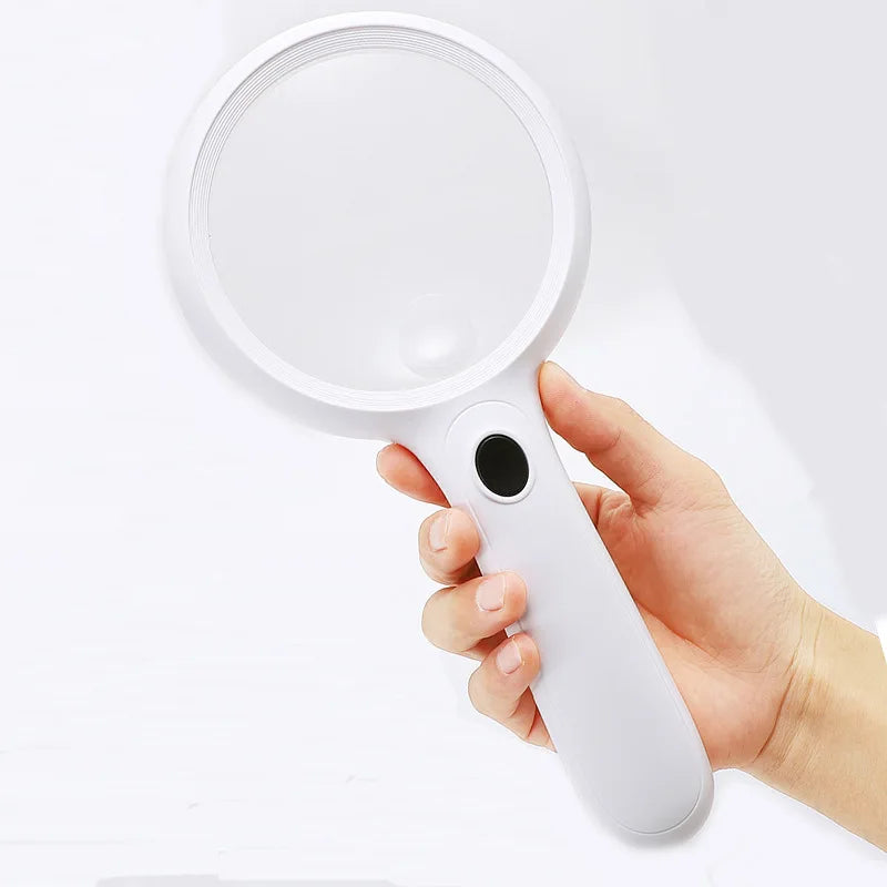 Handheld Magnifying Glass 120Mm Large Diameter Reading 14 Led Light Comfortable Handle Design Peaceful Pleasures Health and Wellness