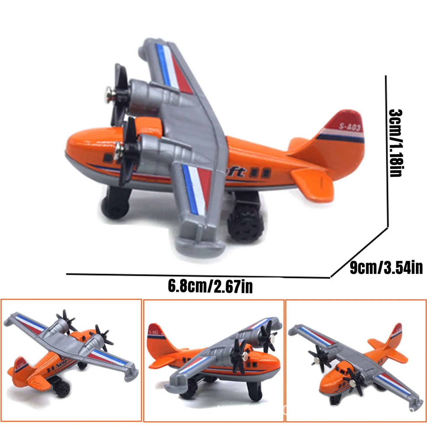 6-Pack Die-Cast Metal Airplane Toys for Kids Ages 3–12