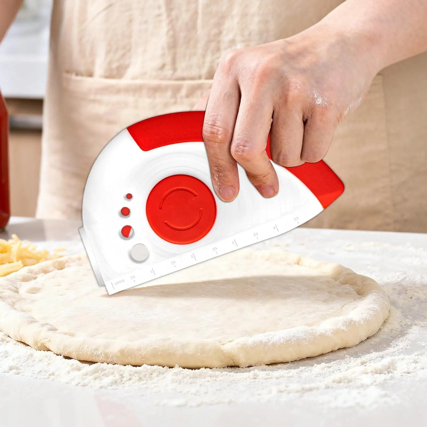 5-in-1 Dough Scraper Bowl Cooking Spatula Silicone Bowl Scraper for Household Kitchen Bread Dinning Dough Pastry Pizza Cake Peaceful Pleasures Health and Wellness
