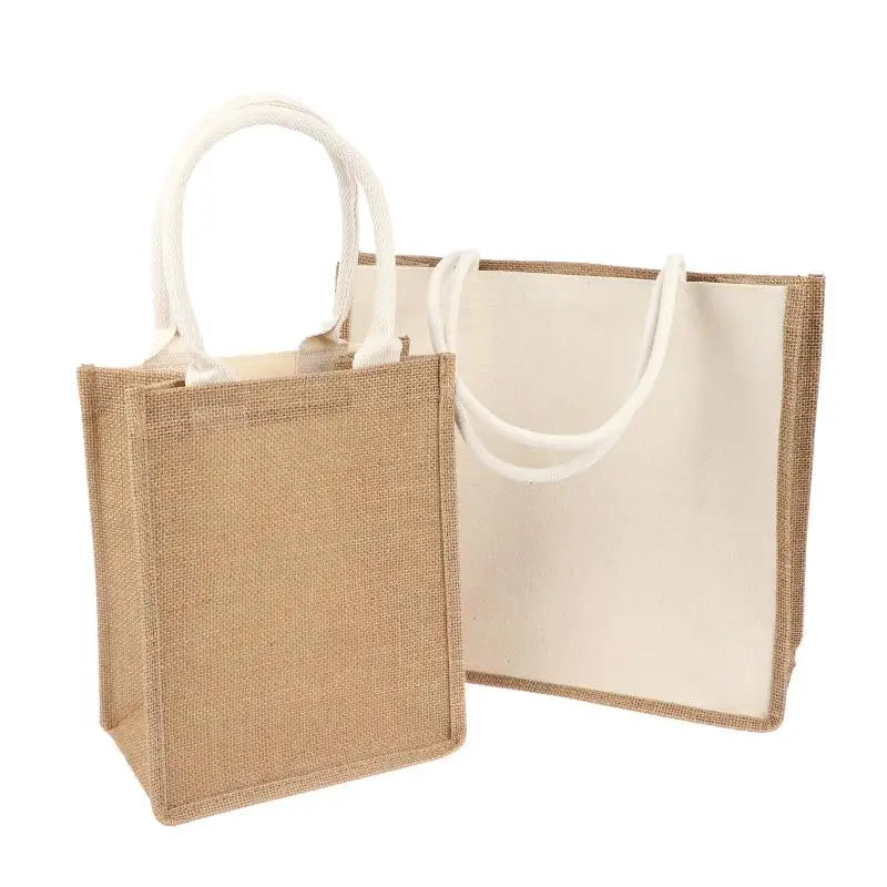 Reusable Jute Tote Bag | Beach, Grocery & Gift Shopping Bag