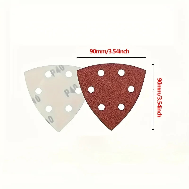 Triangular Sanding Pads Detail Sander Red Flocked 6-Hole Sandpaper