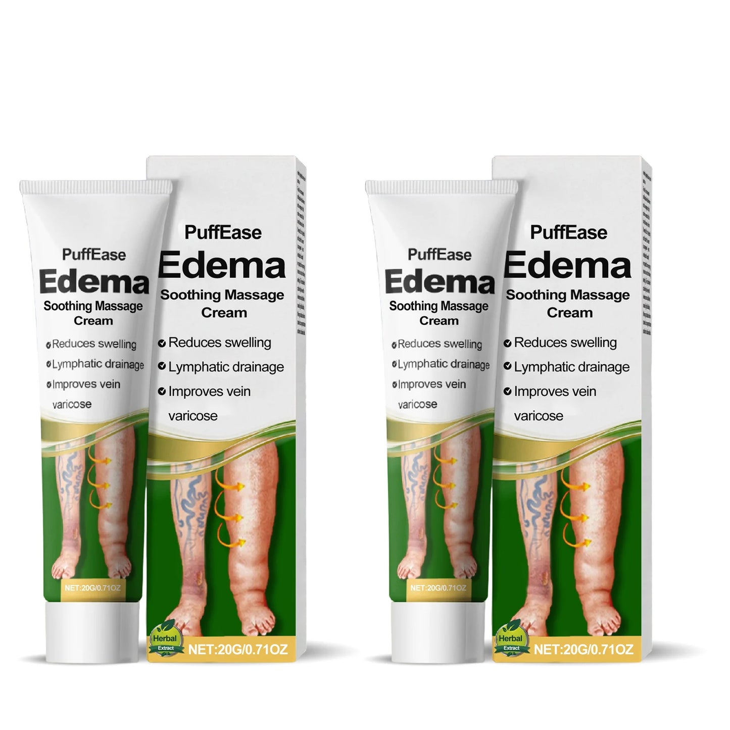 Varicose Vein & Leg Edema Relief Cream | Swelling & Circulation Leg Relief Cream Peaceful Pleasures Health and Wellness 40g boxed