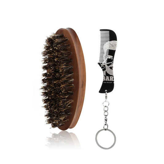 1set Pattern Plastic Foldable Beard Mustache Comb Fine Tooth Folding Hair Comb Travel Portable Mini Beard Comb with Key Chain Peaceful Pleasures Health and Wellness
