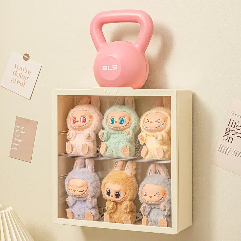 Plush Doll Display Case 2/3-Tier Dustproof | 28cm Cream/White